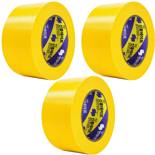신흥 국산 대용량 라바 청면테이프 48mm x 25M 노랑, 3개