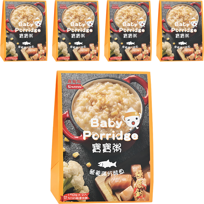 Nnutrinini 脆妮妮 寶寶粥 營養滿分鮭魚, 300g, 5盒