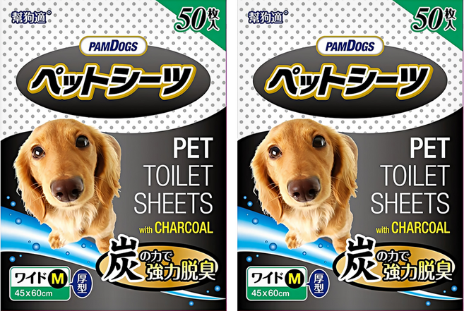 PAMDOGS 幫狗適 寵物竹炭尿布(墊) 厚型, 2包, 50片