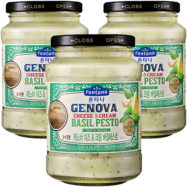 폰타나 제노바 치즈&크림 바질페스토 파스타소스, 430g, 3개