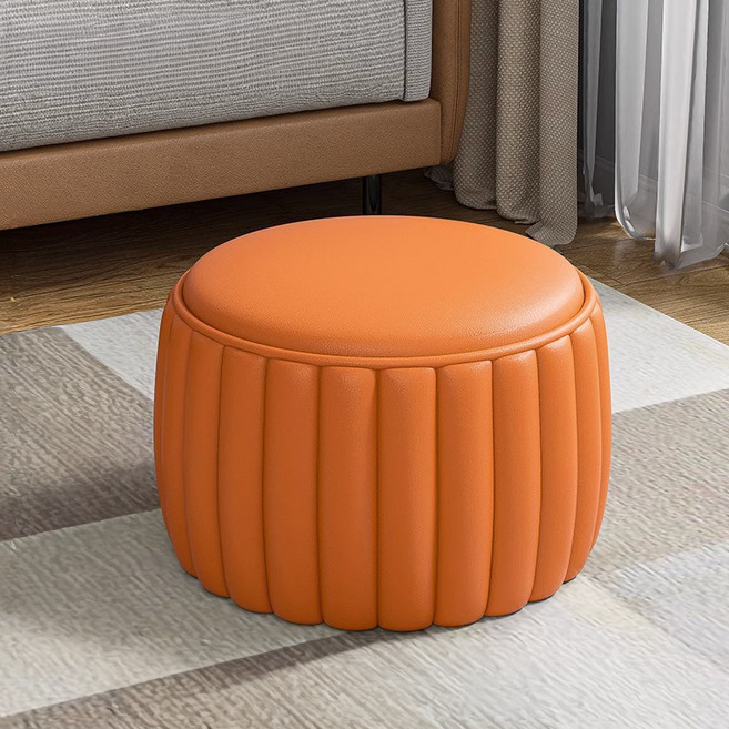 순잠 컬러감이 이쁜 다용도 입체 원형 스툴, 오렌지, 1개