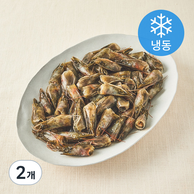 살맛나요 무항생제 인증 새우머리 육수 튀김 구이용 (냉동), 1kg, 2개