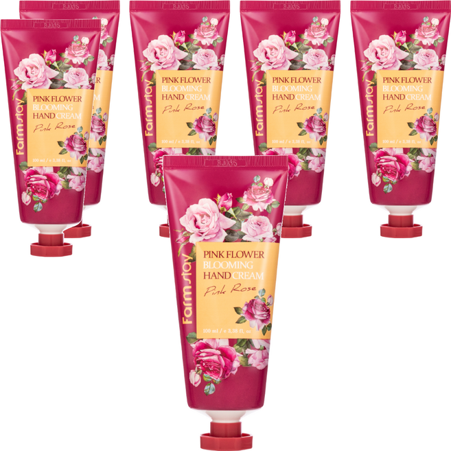 팜스테이 핑크 플라워 블루밍 핸드크림 핑크로즈, 100ml, 6개