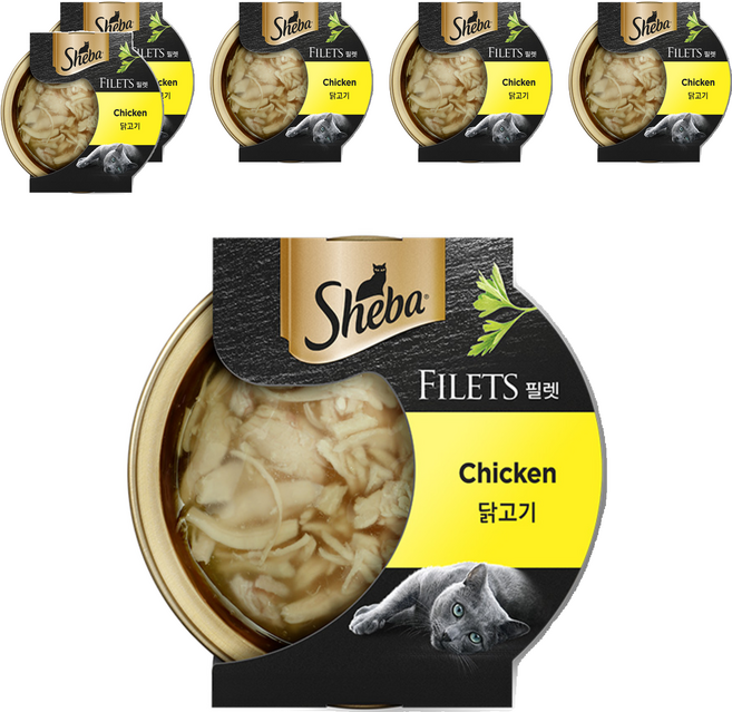 쉬바 어덜트 고양이 필렛 습식사료, 닭, 60g, 6개
