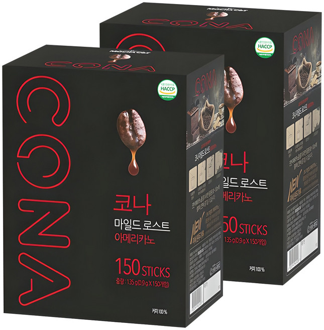 CONA 마일드로스트 원두커피스틱, 900mg, 150개입, 2개