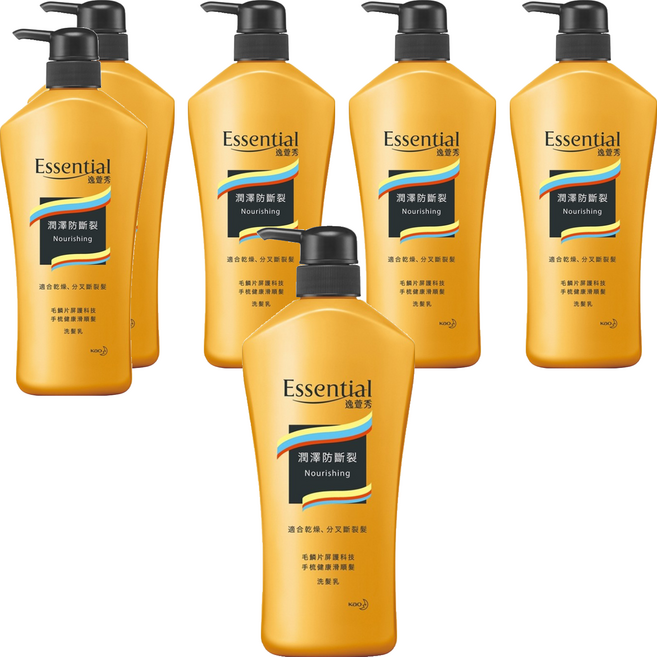 Essential 逸萱秀 瞬效修護系列 潤澤防斷裂洗髮乳 適用乾燥、分叉斷裂髮, 700ml, 6瓶