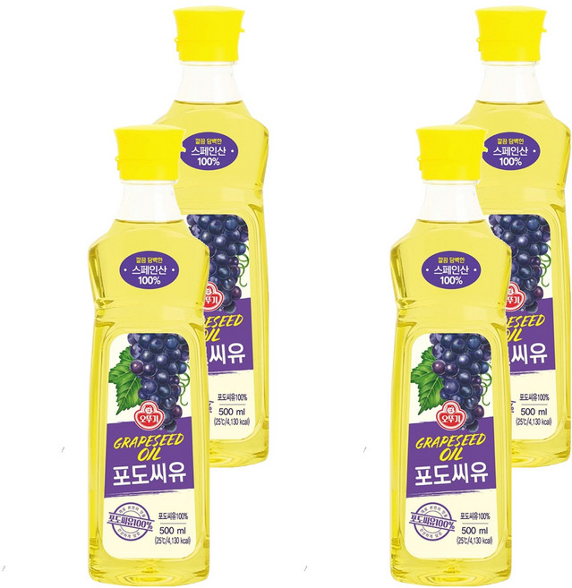 오뚜기 포도씨유, 500ml, 4개