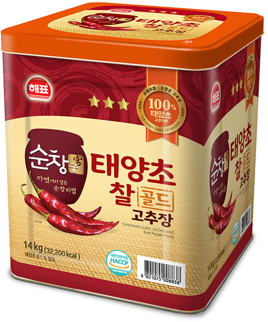 순창궁 태양초찰골드고추장, 14kg, 1개