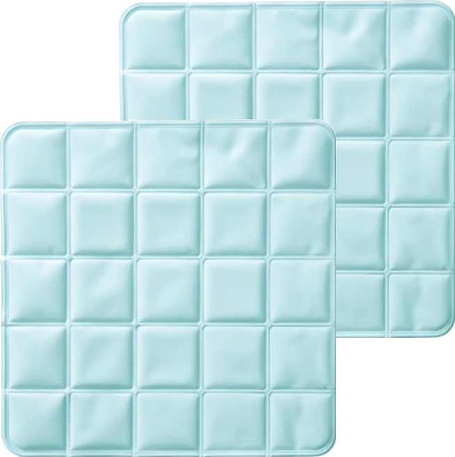 降溫透氣凝膠冰涼感坐墊 2個, 方格藍色