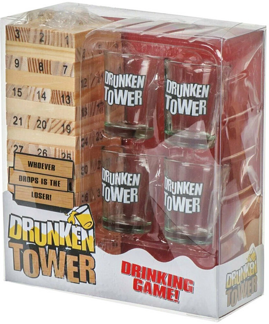 Drunken Tower 喝酒疊疊樂 大白盒 數字款 54塊積木, 1組