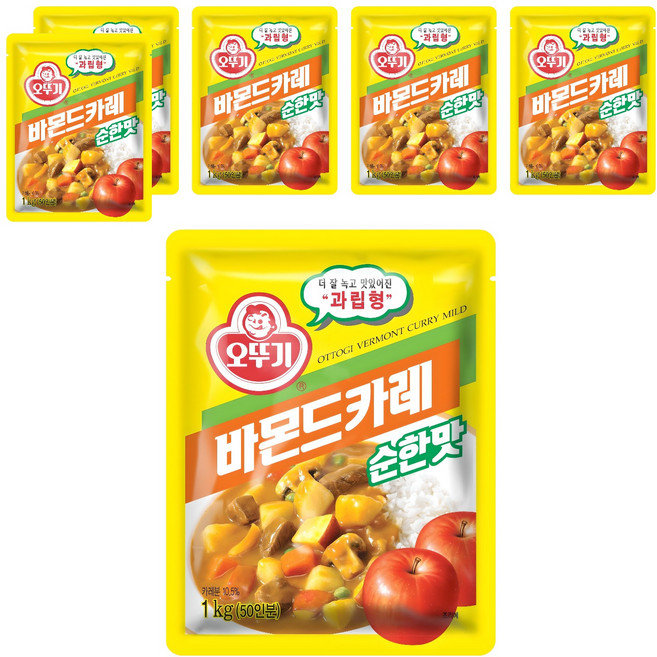 오뚜기 바몬드카레 순한맛, 1kg, 6개