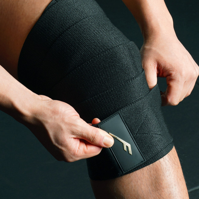 프로스펙스 스트렝스 랩 무릎 보호대 좌우세트, 1세트, 블랙