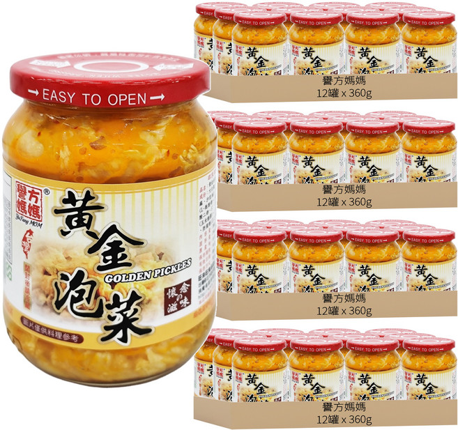 譽方媽媽 黃金泡菜, 360g, 48罐