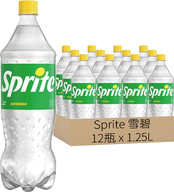 Sprite 雪碧 清爽檸檬風味, 1.25L, 12瓶