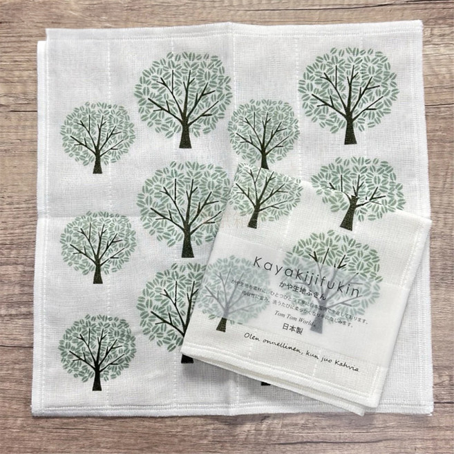 HARADA ORIMONO 原田織物 七層棉紗蚊帳家事布 抹布, 1條, 咖啡樹綠