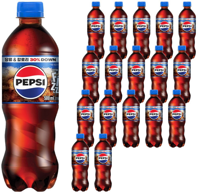 펩시 엑스트라 피즈 탄산음료, 18개, 500ml