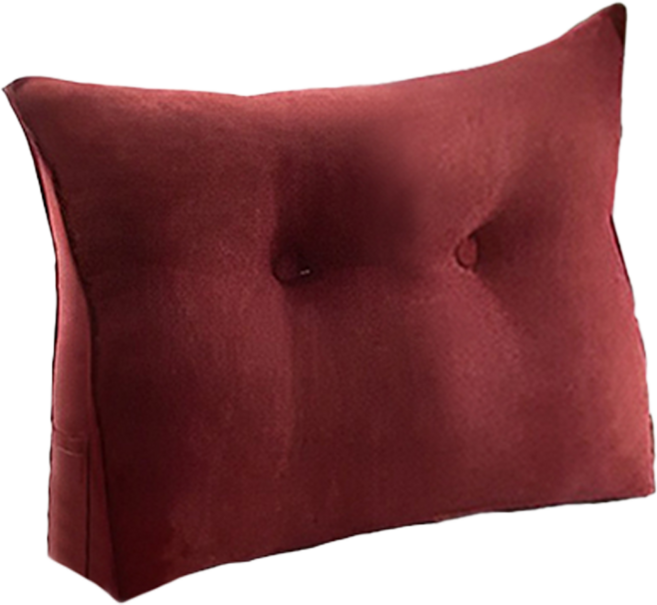 好物良品 日式簡約三角形床頭腰背靠枕 單人, 酒紅色