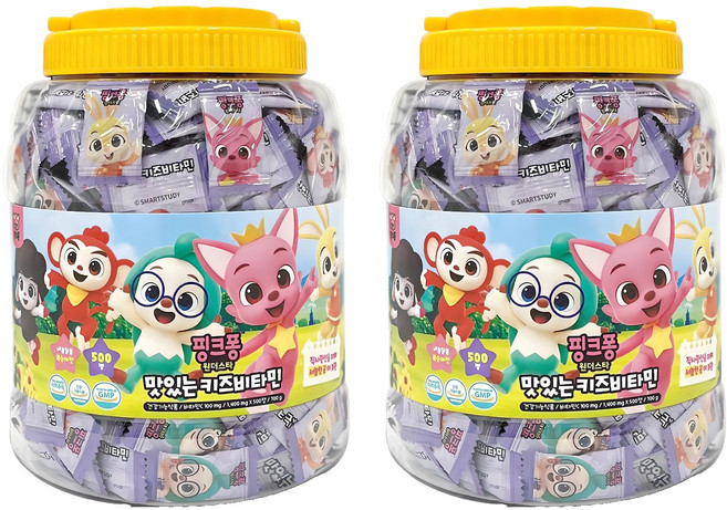 아텍스 핑크퐁 키즈비타민 복숭아맛, 500정, 2개