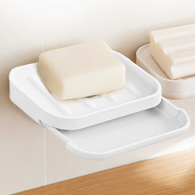 월드크린 무타공 비누 받침대, 화이트, 1개