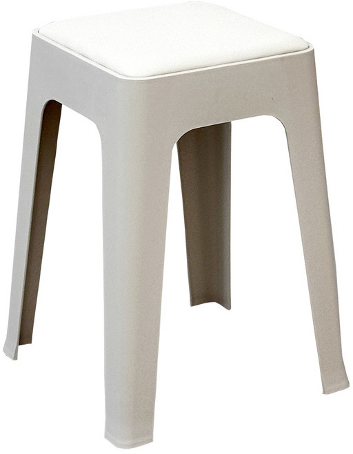 일상도구 사각 쿠션 스툴, 화이트, 1개
