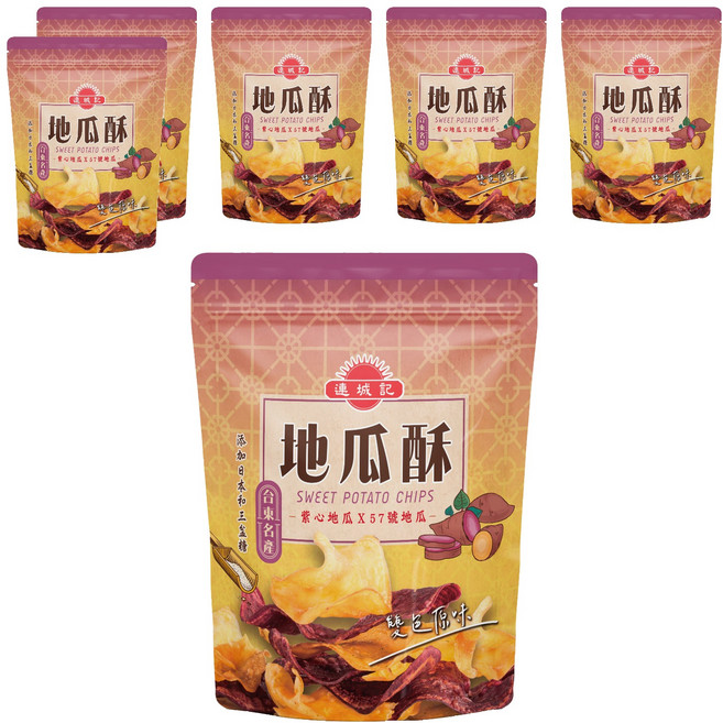 連城記 地瓜酥 雙色原味, 140g, 6包