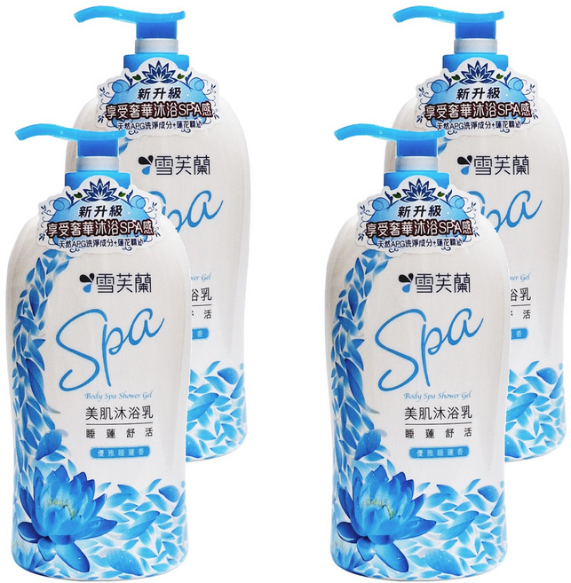雪芙蘭 美肌SPA沐浴乳 睡蓮舒活, 1kg, 4件
