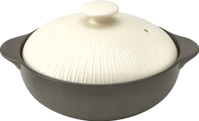 MIyAWO IH陶土湯鍋 BD-THM23610 黑白 1.1L, 202mm, 1個