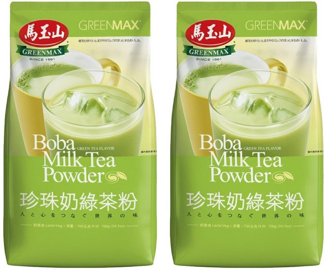 馬玉山 珍珠奶綠茶粉, 700g, 1入, 2包