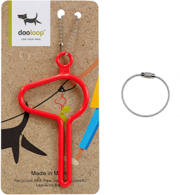 두루프 올네이쳐 풉키링 배변봉투 홀더 + 코팅 와이어링 세트, 랍스터레드(풉키링), 실버(와이어링), 1세트