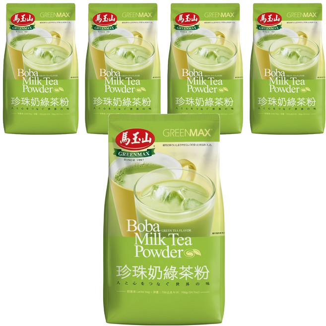馬玉山 珍珠奶綠茶粉, 700g, 1入, 5包