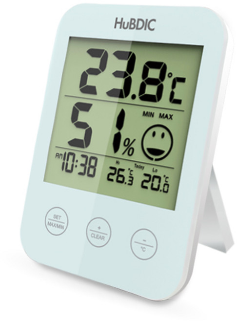 휴비딕 시계 온습도계, 1개, 민트