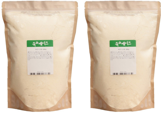 쿡앤베이크 고운 아몬드분말, 600g, 2개