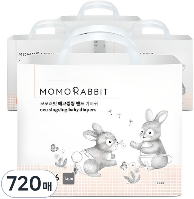모모래빗 에코씽씽 밴드형 기저귀 아동공용, 소형(S), 720매