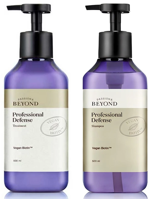 비욘드 프로페셔널 디펜스 탈모증상완화 비건 샴푸 + 헤어트리트먼트, 500ml, 1개 - 쿠팡