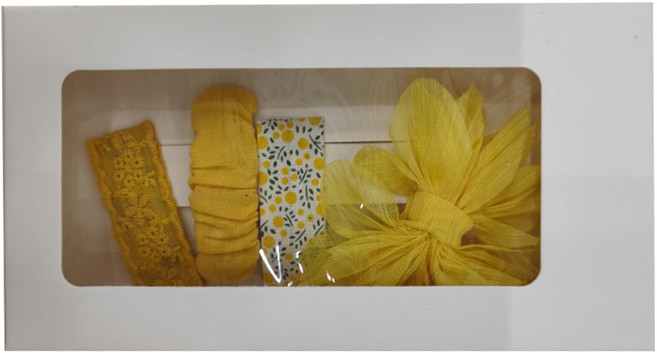 Jireh Bow 韓國髮飾 法式立體紗四件組 - 黃色