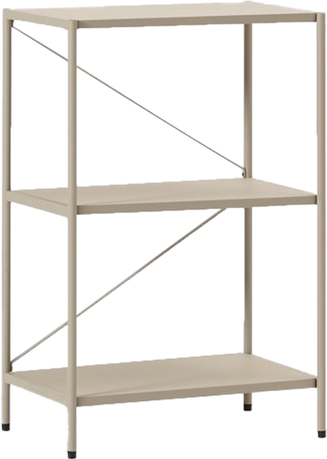HOLA 和樂家居 伊登鐵製烤漆三層架 W60 30kg, 杏色, 3層