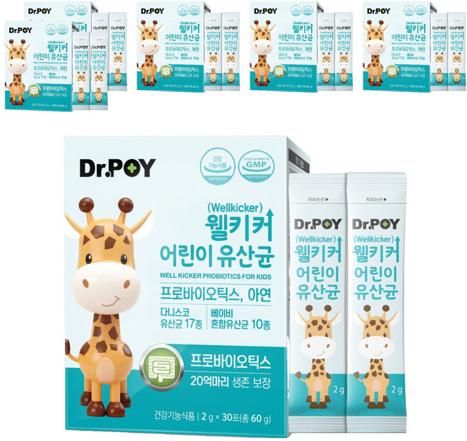 닥터포이 웰키커 어린이 유산균, 30회분, 6개