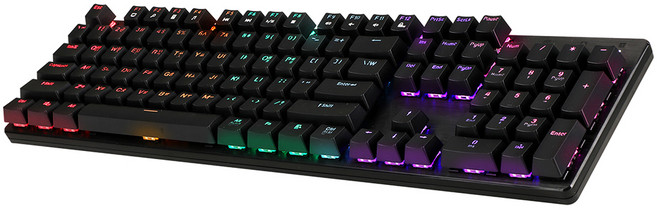 앱코 축교환 레인보우 무빙 LED 기계식 유선 일반형 키보드, 블랙, K570, 갈축