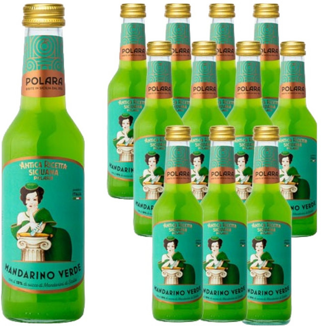 폴라라 시칠리아나 만다리노 베르데 그린 탄산음료, 12개, 275ml