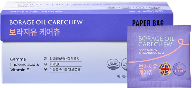 페이퍼백 보라지유 케어츄 42g, 1개, 84캡슐