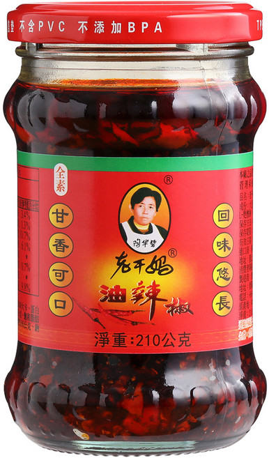 老干媽 油辣椒 內含整顆花生 香脆爽口 下酒菜, 210g, 1罐