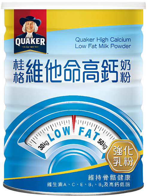 QUAKER 桂格 維他命高鈣奶粉, 825g, 1罐