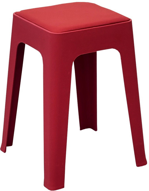 일상도구 사각 쿠션 스툴, 레드, 1개
