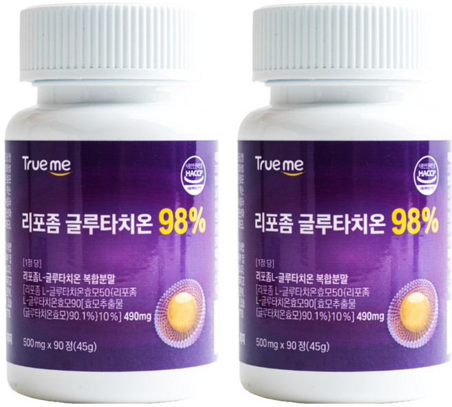 TRUEME 리포좀 글루타치온 98%, 2개, 90정