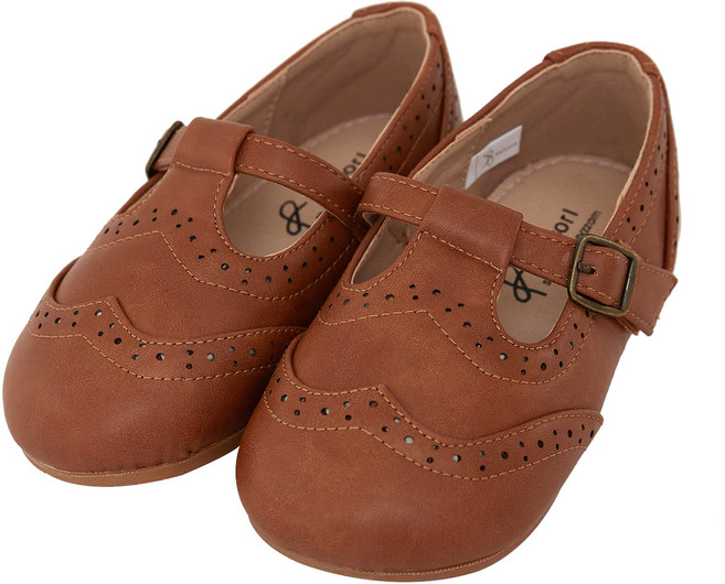 발소리 베이비쨈 아동용 아일렛홀 포인트 버클 로퍼 단화