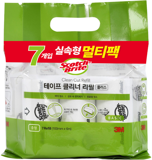 스카치브라이트 실속형 테이프 클리너 플러스 7p 세트 리필, 1개