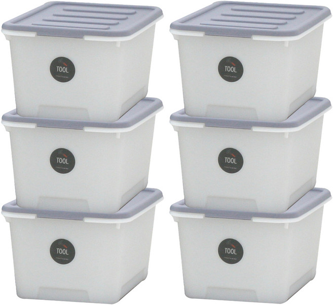 가쯔 멀티 블럭 리빙박스, 그레이, 24L, 6개