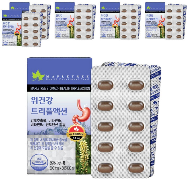 메이플트리 위건강 트리플액션 영양제, 60정, 6개