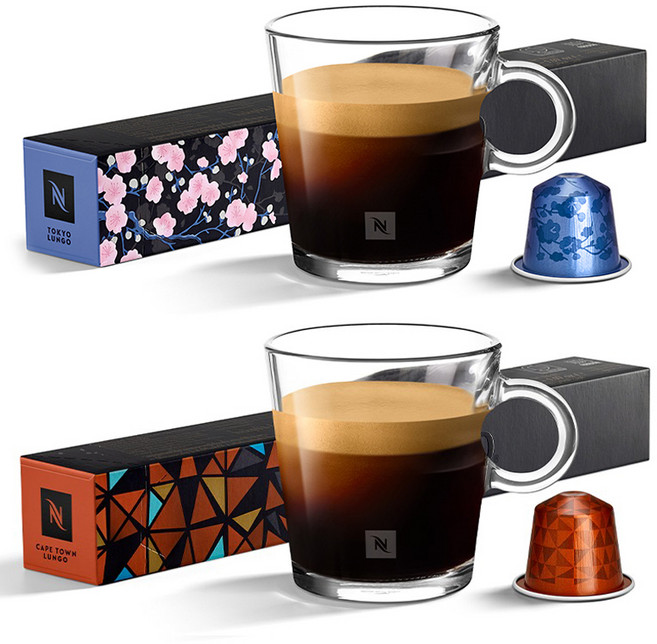 네스프레소 오리지널 익스플로레이션 캡슐커피 도쿄 룽고10p 5.8g + 케이프타운 룽고10p 5.5g, 1세트