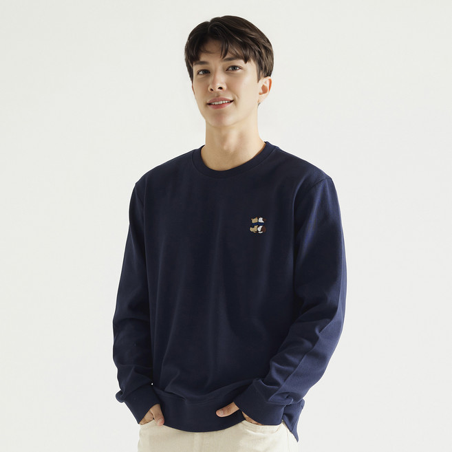 옥스타 남녀공용 캣 프렌즈 자수 특양면 맨투맨